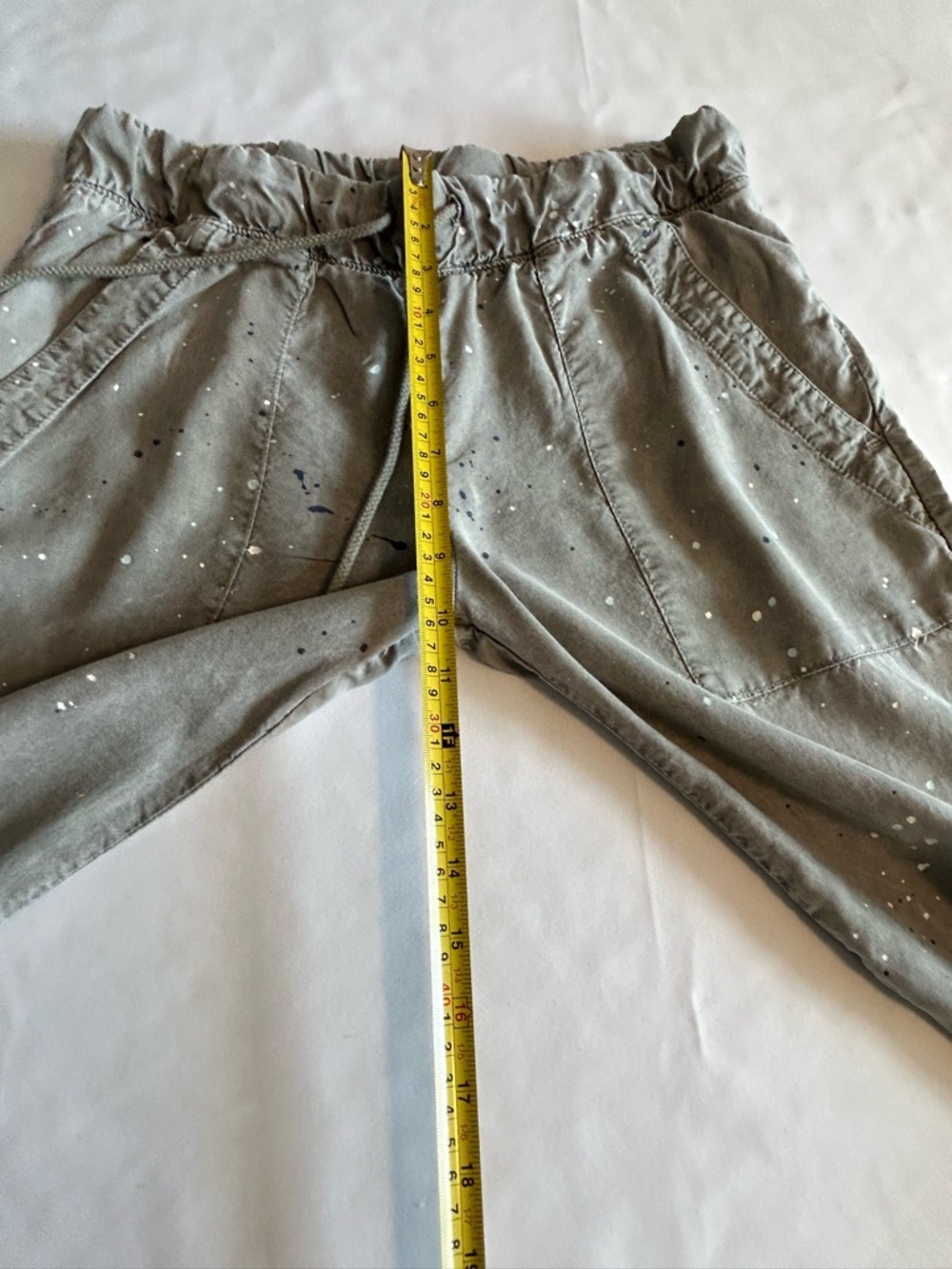 cloth & stone Anthropologie Light Gray tencel Joggers size M paint splatter - Picture 13 of 14